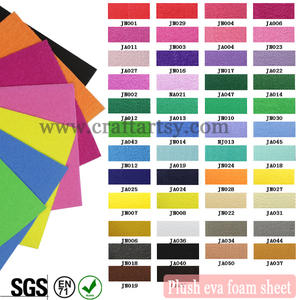 Environmental soft plush eva foam with thickness 2mm in more than 48 colors